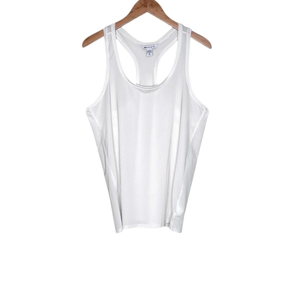 Athleta white mesh racerback tank top size X-Large